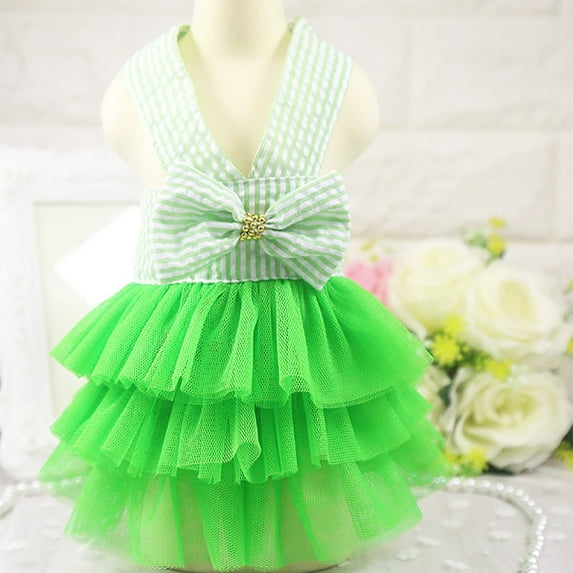 Clearance under $5-Shldybc Bubble Skirt Stripe Lace Dress Dog Dress Princess Dresses for Dog, Dog Birthday Party Supplies, Pet Clothes on Clearance