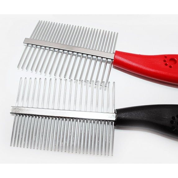 Shldybc Dog Combs with Rounded Ends Stainless Steel Teeth, Cat Comb for Removing Tangles and Knots, Professional Grooming Tool for Long and Short Haired Dog, Cat and Other Pets