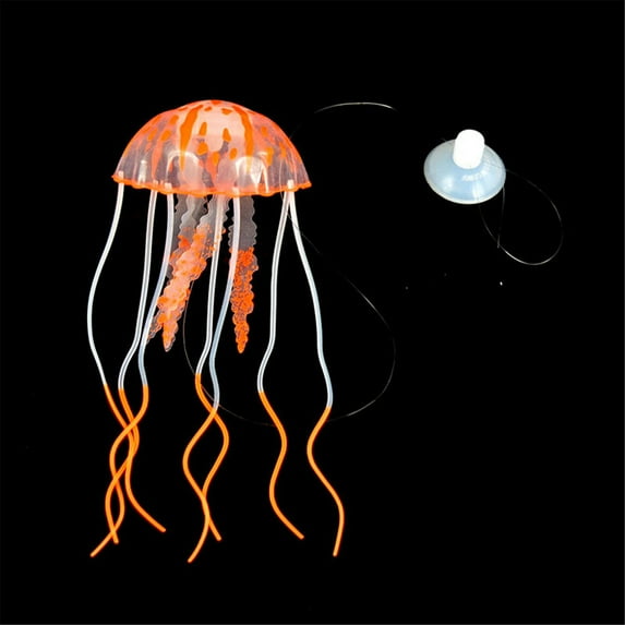 FAMTKT Fish Tank Fluorescent Glowing Beauty Artificial Fake Jellyfish Ornament Aquarium