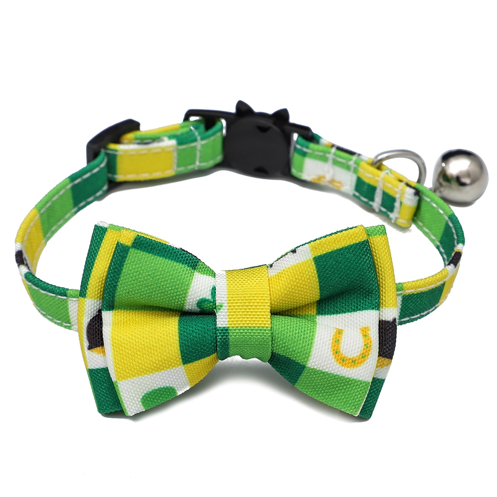 Clearance under 5Shldybc Irish Cat Collar Bowknot St. Patrick's Cat