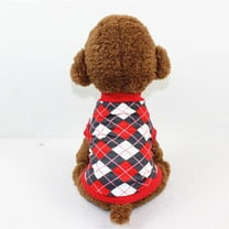 Shldybc Pet Dog Warm Dog Couple Suit Cotton Vest Diamond Check Pet Clothes, Dog Birthday Party Supplies, Pet Clothes