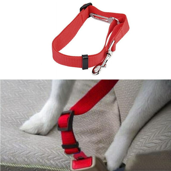 FAMTKT Vehicle Car Seat Belt Lead Clip Pet Dog Red