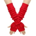 thumbnail image 1 of Shldybc Winter Fingerless Gloves Long Thermal Knitted Mittens Stretchy Arm Warmers Fake Sleeves Knitted Arm Sleeves, 1 of 1