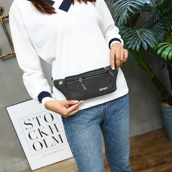 FAMTKT Women Men Multi-Function Pockets Outdoor Sport Leisure Messenger Waist Packs Bag, Waist Bag