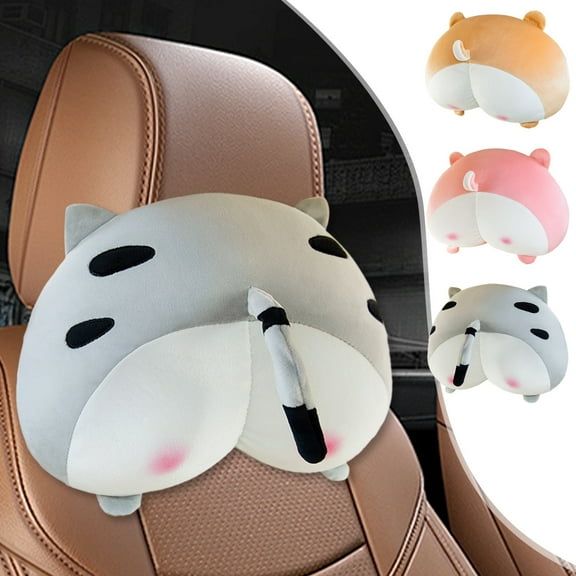 Clearance under $5 Usloyux Cute Car Headrest Pillow Cartoon Car Seat Neck Pillow Driving Headrest Cushion Soft Head Rest Cushion