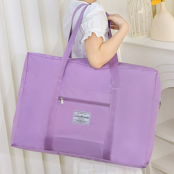 Clearance under $5 Usloyux Foldable Travel Duffel Bag Tote Carry On Luggage Sport Duffle Week-ender Overnight For Women And Girls