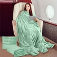 thumbnail image 1 of under $5 Usloyux Travel Blanket Flannel Foldable Wearable Blanket with Hood Giant Zippered Pocket Super Soft Cozy for Fits Women Men, 1 of 6