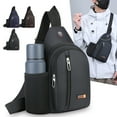 thumbnail image 1 of under $5 Usloyux Travel Lightweight Sling Bags with Water Bottle Holder & Earphone Hole, Adjustable Nylon Crossbody Chest Backpack, 1 of 9