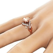 CYEE Clearance under $5 Vintage Diamond 18K Rose Gold Ring Gemstone Ring for Women pure topaz Jewelry Gemstone Sz 8