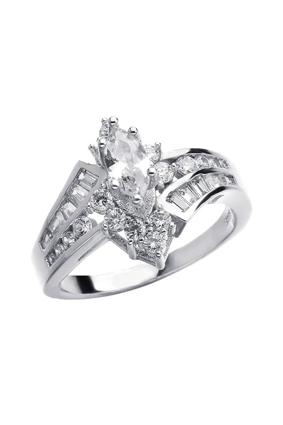 Clearance under $5 Women Stainless Steel Engagement Wedding Ring Sz 8