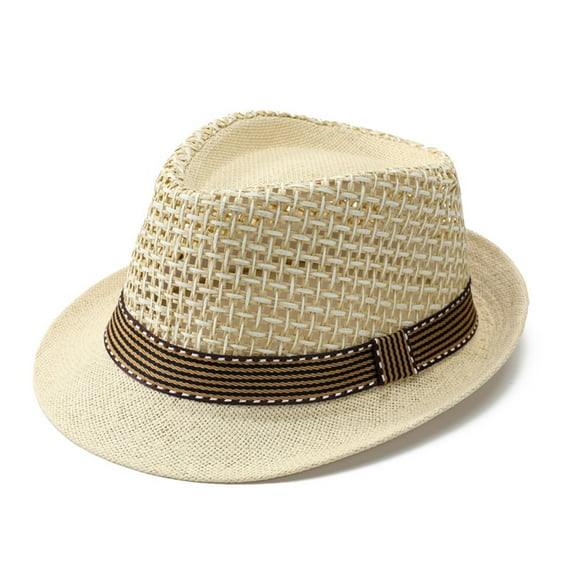 Clearance under 5$,Xixinqiwan Men's and Women's Summer Straw Fedora Hats Foldable Mesh Roll Up Short Brim Panama Beach Hat