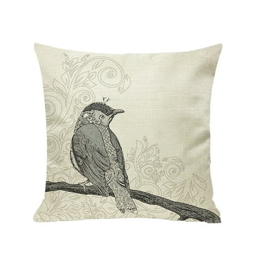 Clearance under $5 Yirtree Porch Patio Birds Throw Pillow for Spring Farmhouse Decoration Outdoor Furnitures Décor Decorative Cushion 18x18