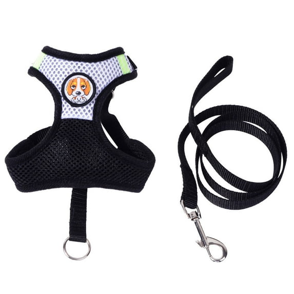 kladzum Dog Harnesses and Leash Set New Soft Breathable Air Nylon Mesh Puppy Dog Chest Strap and Leash Set