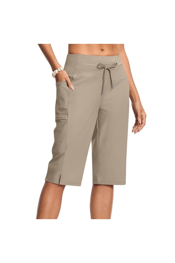 Clearance under 8$ Sevevn Women Oversized Drying Tight Elastic Comfortable Fitness Pocket Side Slits Pants Yoga Pants Sales Today Clearance Khaki XXL