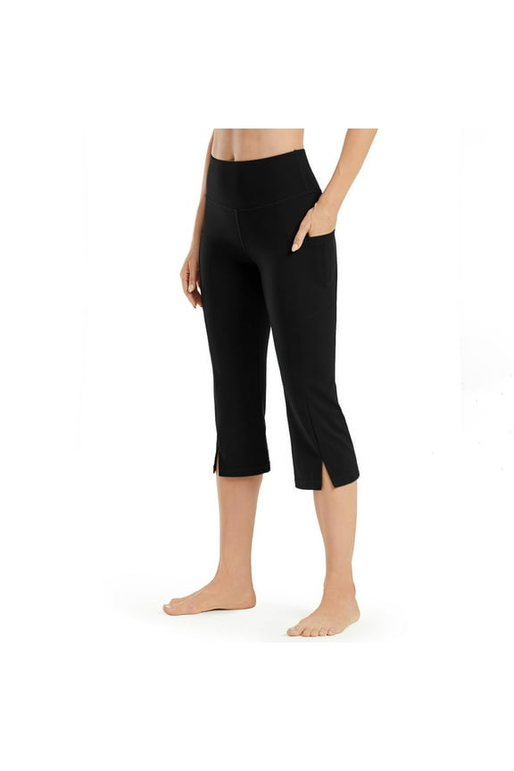 Clearance under 8$ Sevevn Women Oversized Drying Tight Elastic Comfortable Fitness Pocket Side Slits Pants Yoga Pants Sales Today Clearance Black L