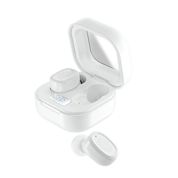 ClearanceBluetooth 5.0 Wireless Headset with Ai Noise Cancelling Mic, LED Digital Display Charging Compartment, Waterproof Low Delay Noise Reduction HD Call, Ideal for Work from Home57e