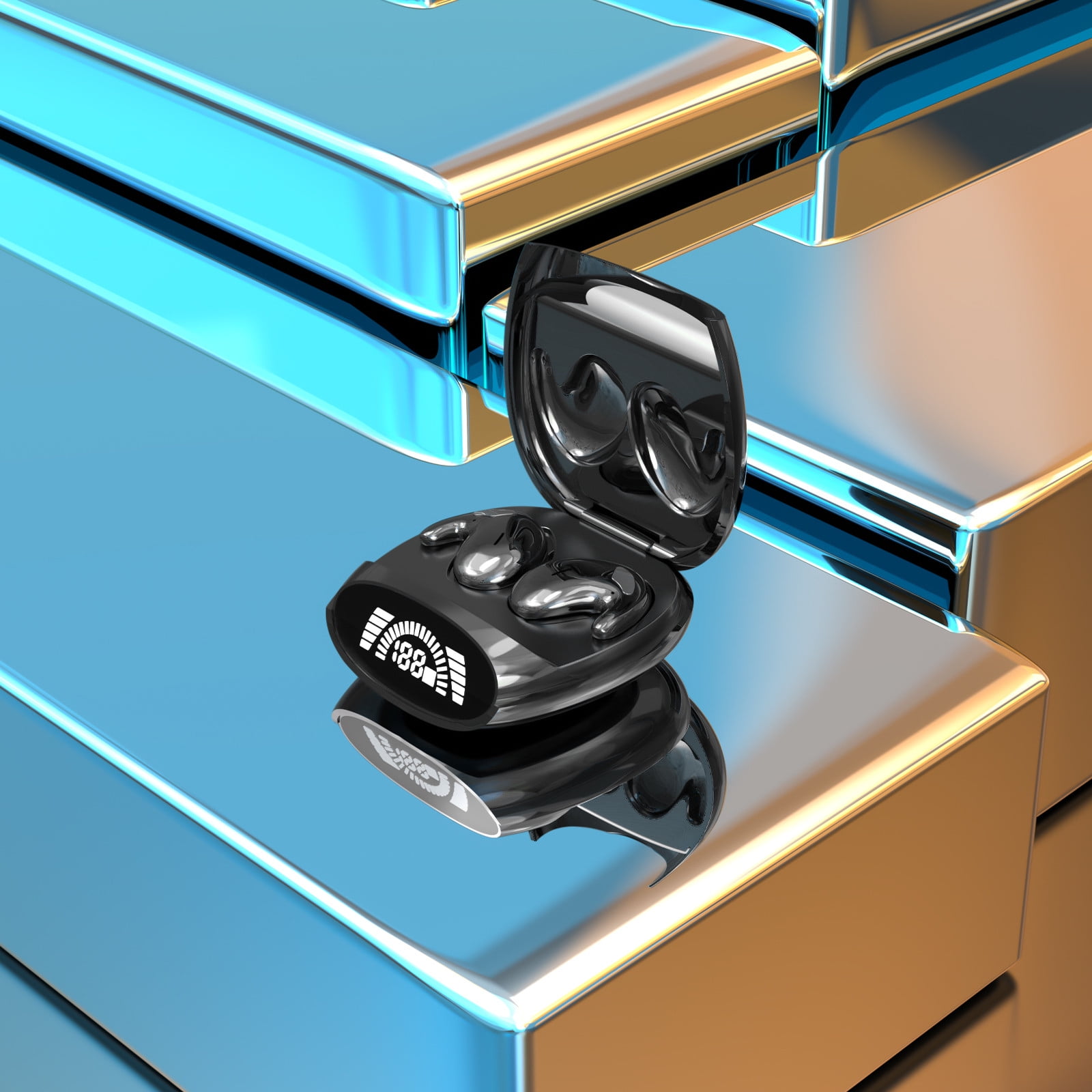 ClearanceBluetooth Headset with Charging Case and Noise Cancelling for Call Center Bluetooth Earpiece with Long Hours Talk Time and Ai Noise Cancelling Microphone53a