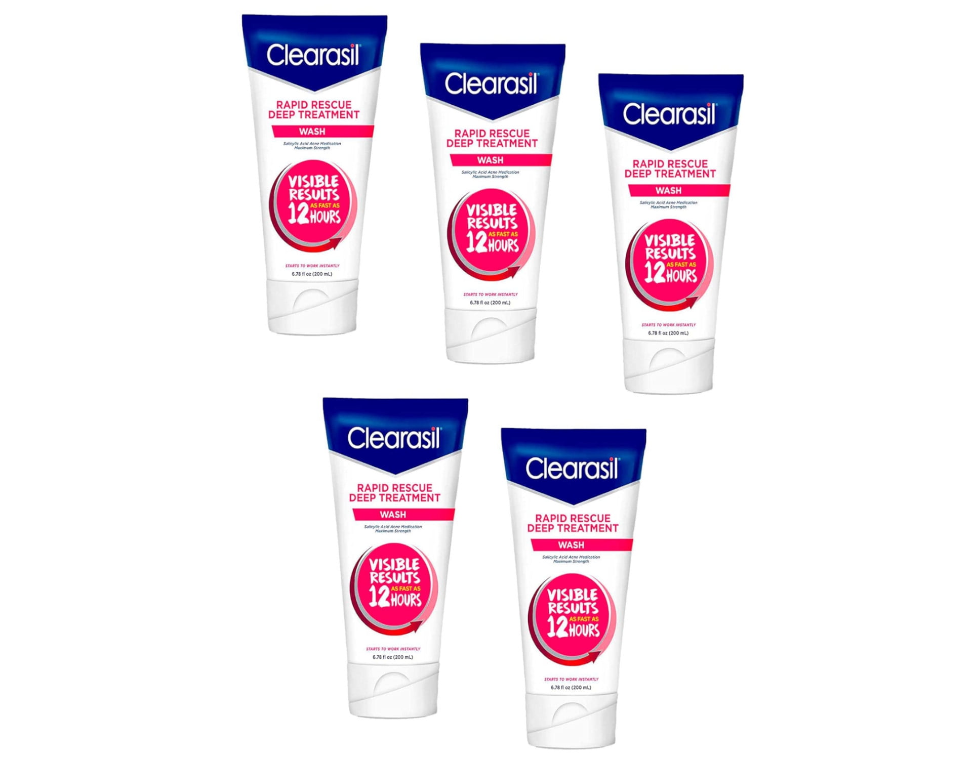 Clearasil Rapid Rescue Deep Treatment Wash, 6.78 Ounces Each - 5 Pack