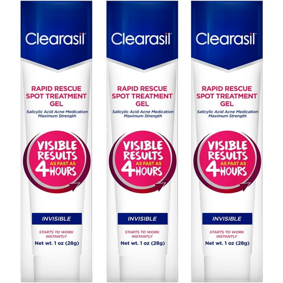 Clearasil Rapid Rescue Spot Acne Treatment Cream, 1 oz (Pack of 3)