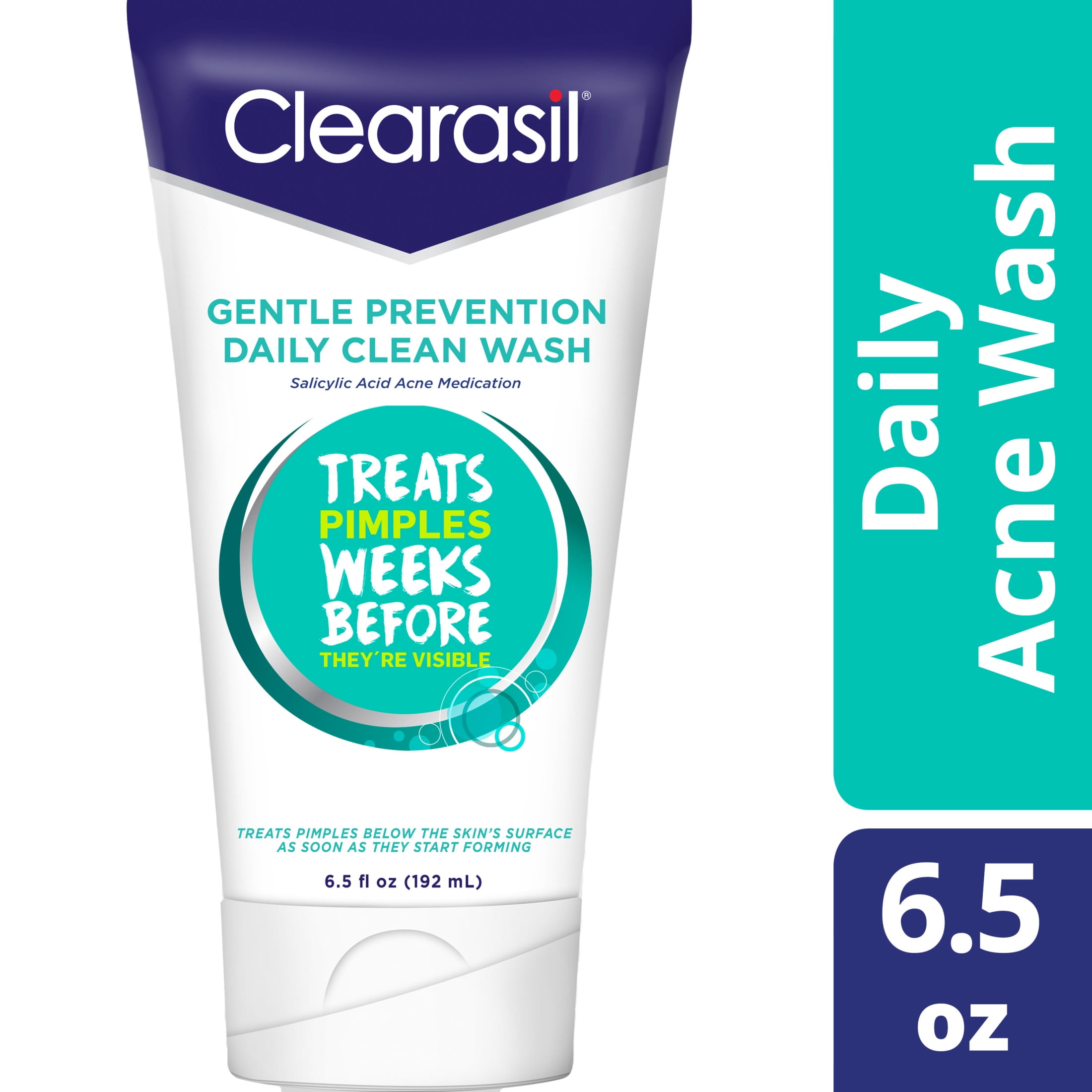 Clearasil Salicylic Acid Gentle Prevention Daily Acne Face Wash, Normal to Oily Skin, 6.5 fl oz