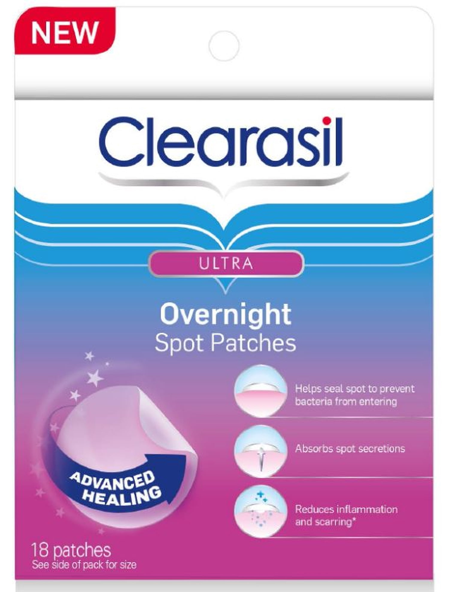 Clearasil Ultra Overnight Acne Spot Patches, 18 count