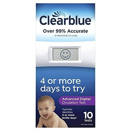 Clearblue Advanced Digital Ovulation Test, Predictor Kit, featuring Advanced Ovulation Tests with digital results, 10 ovulation tests