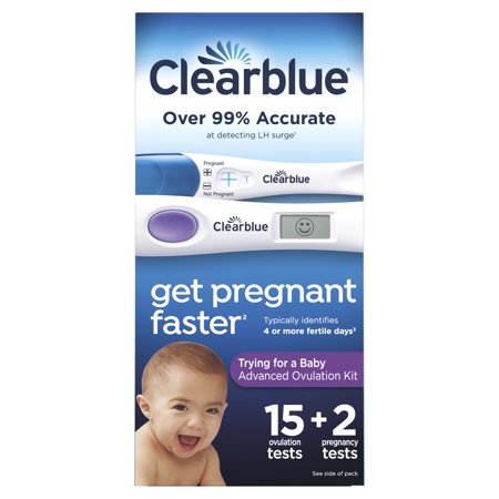 Clearblue Advanced Ovulation Test Combination Pack, 15 Advanced Ovulation Tests and 2 Rapid Detection Pregnancy Tests, 17ct