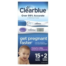 Clearblue Advanced Ovulation Test Combination Pack, 15 Advanced Ovulation Tests and 2 Rapid Detection Pregnancy Tests, 17ct