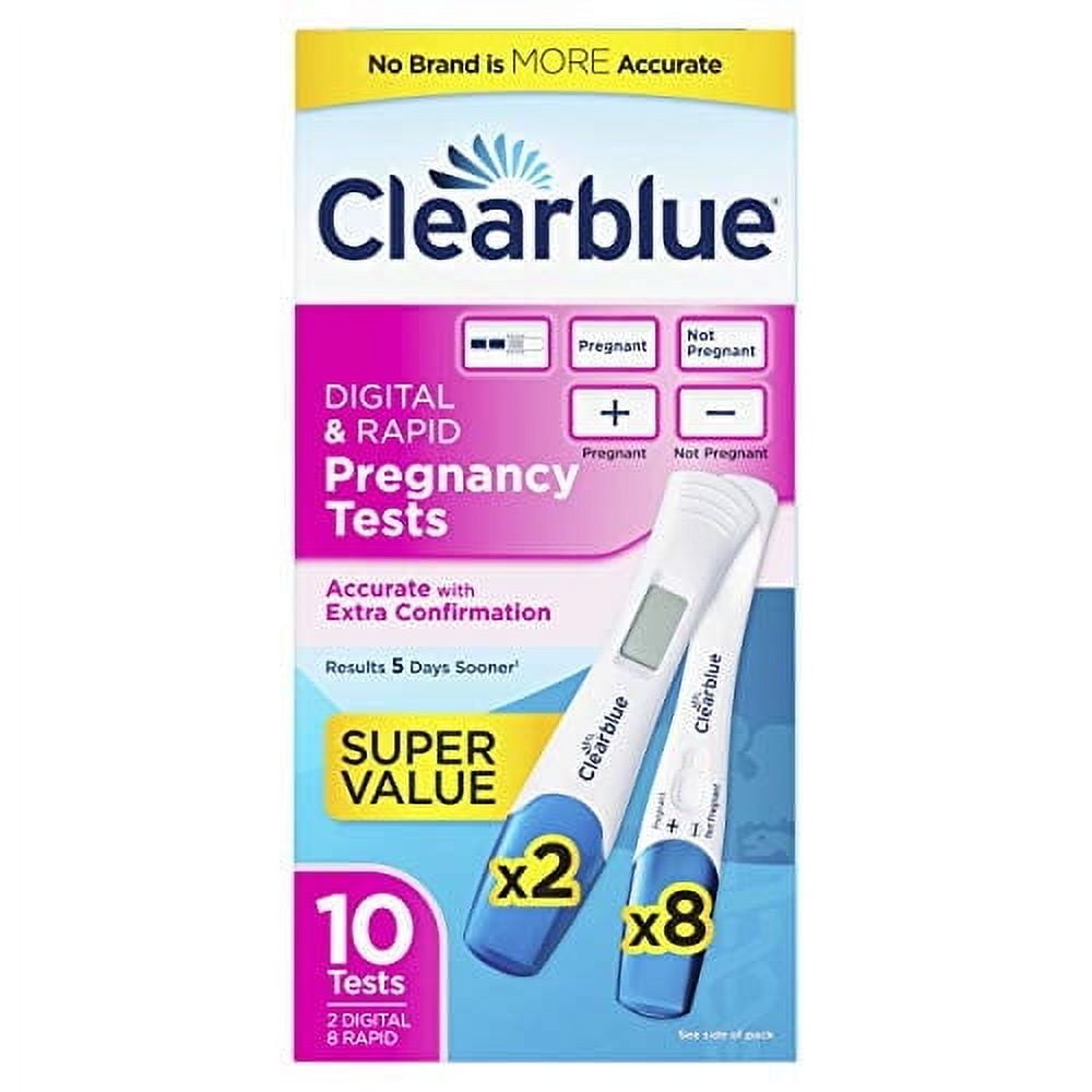 Clearblue Clearblue Pregnancy Test Combo Pack, 10ct - Digital with Smart Countdown & Rapid Detection - Super Value