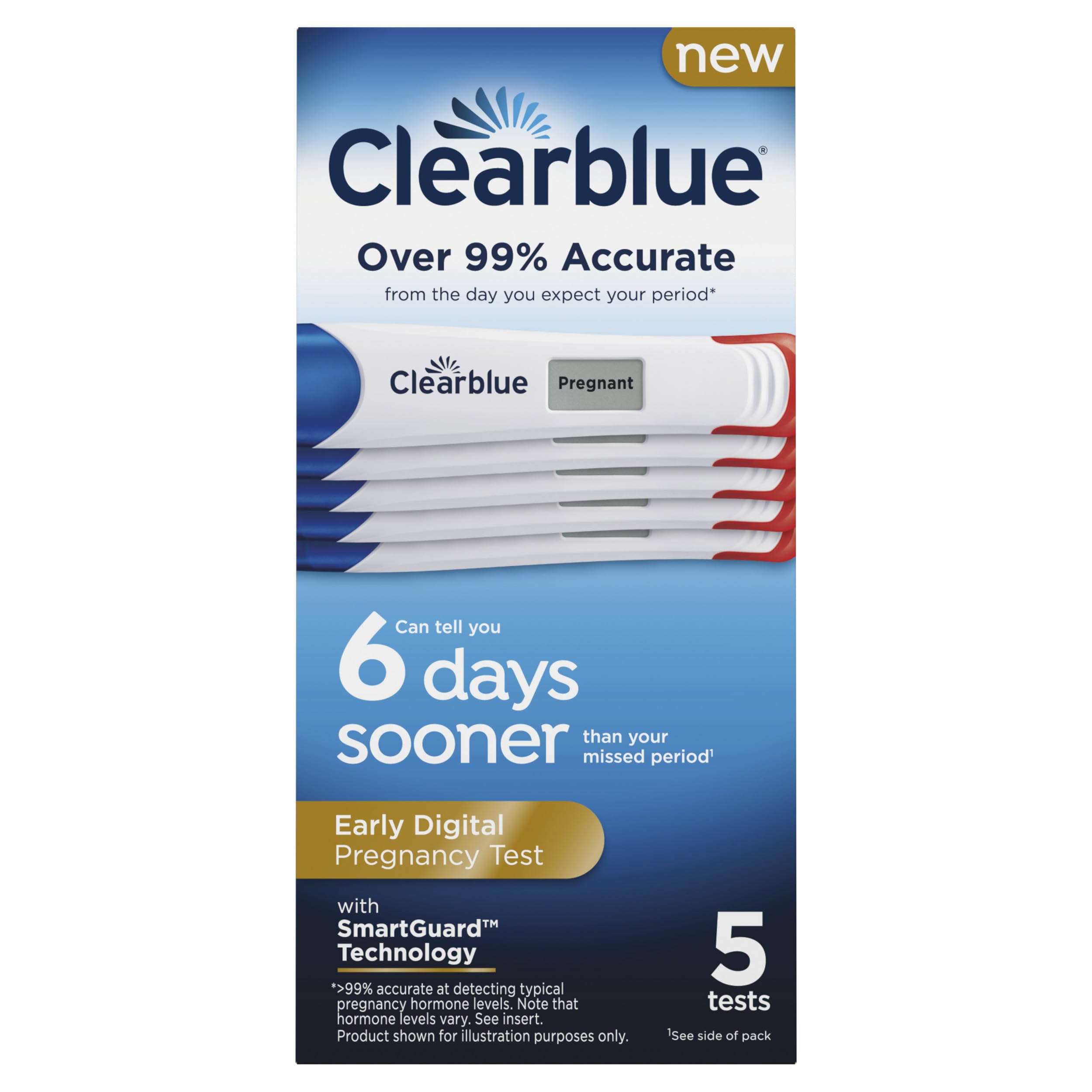 اختبار Clearblue للحمل الرقمي المبكر ، الكشف المبكر في اختبار الحمل المنزلي ، 5 قيراط