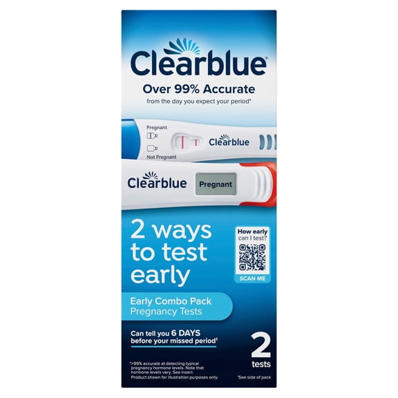 Clearblue Early Combo Pack Pregnancy Test Kit, 2 Tests
