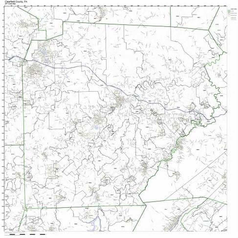 Clearfield County, Zip Code Map Not Laminated