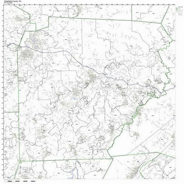 Clearfield County, Zip Code Map Not Laminated