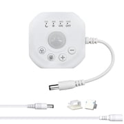 Clearhill 5V/12/24VDC Mini Motion Sensor Switch with Male and Female Connectors White,Time Delay,Brightness Dimming,Automatic Sensor Switch for Indoor DIY Lighting,Kitchen,Wardrobe,Bedroom.