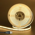 thumbnail image 1 of Clearhill 5V 8mm Width USB COB LED Strip Lights,Warm White 3000K,320LEDs/M,8W/M,CRI90,3.28FT/ 1M,Electroplated Double-sided Panel Light Strip,Waterproof IP20,Flexible Strip for Indoor Decoration, 1 of 8