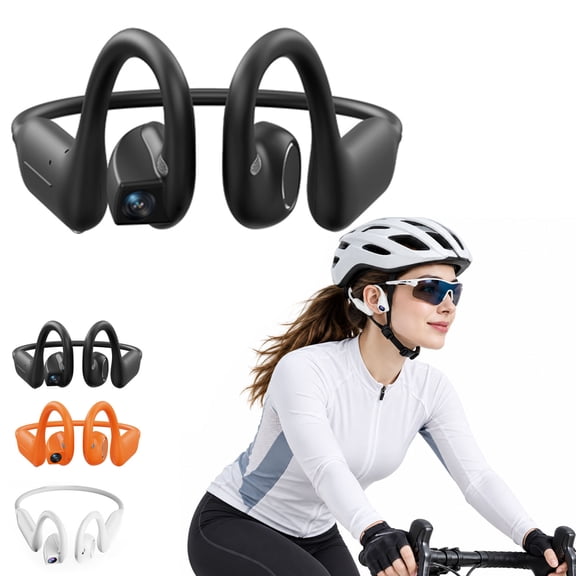 Clearhook Povbuds Pro,Bone Conduction Headphones With Camera,Open‑Ear Bluetooth Headphones With HD Camera, Video Stabilization, Anti-Slip Secure Design
