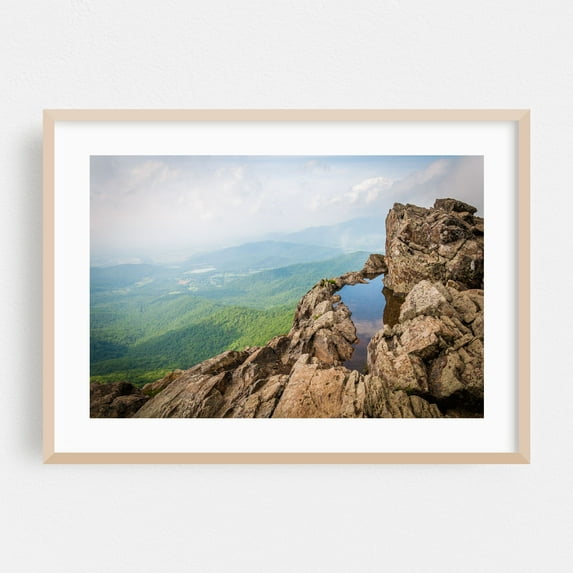 Clearing Fog - Virginia Photography Oak Framed Wall Art Print 24 x 36 inches