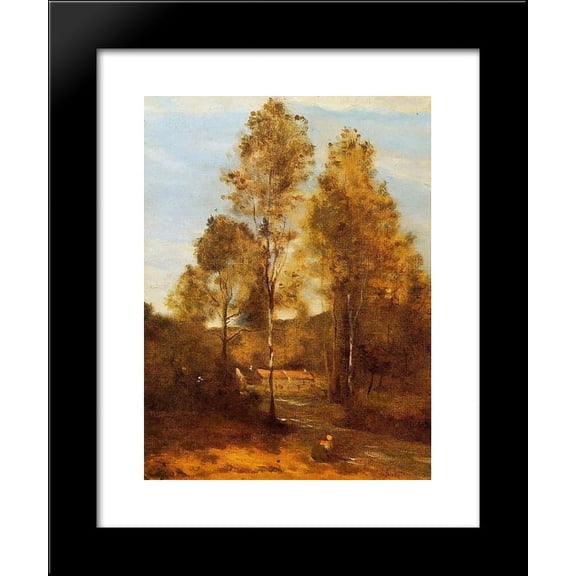 Clearing in the Bois Pierre, at Eveaux near Chateau Thiery 20x24 Framed Art Print by Camille Corot