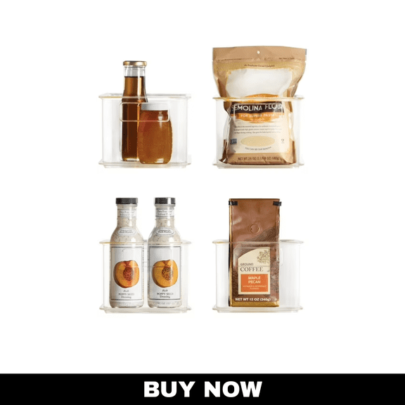 Clearly 4-Piece Clear Plastic Organizing Bin Set  Stackable Storage for Pantry, Closet, or Office