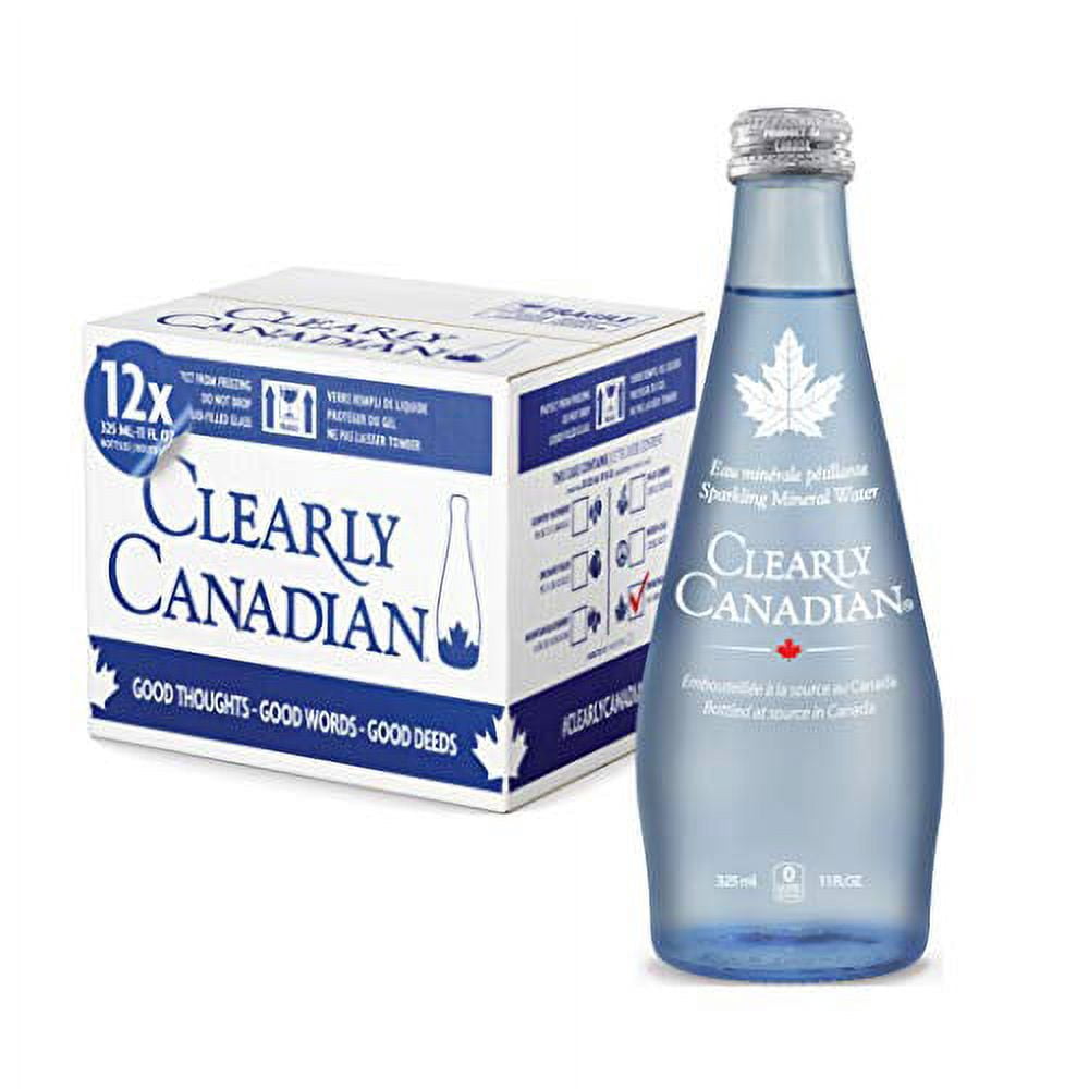 Clearly Canadian Clearly Sparkling Spring Water Beverage | Natural, Carbonated, Flavored Seltzer Water | 1 Case (12 Bottles x 325mL)