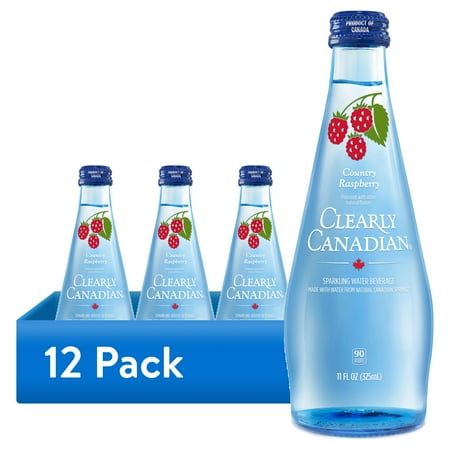 (12 pack) Clearly Canadian, Sparkling Water, Country Raspberry, 11 oz