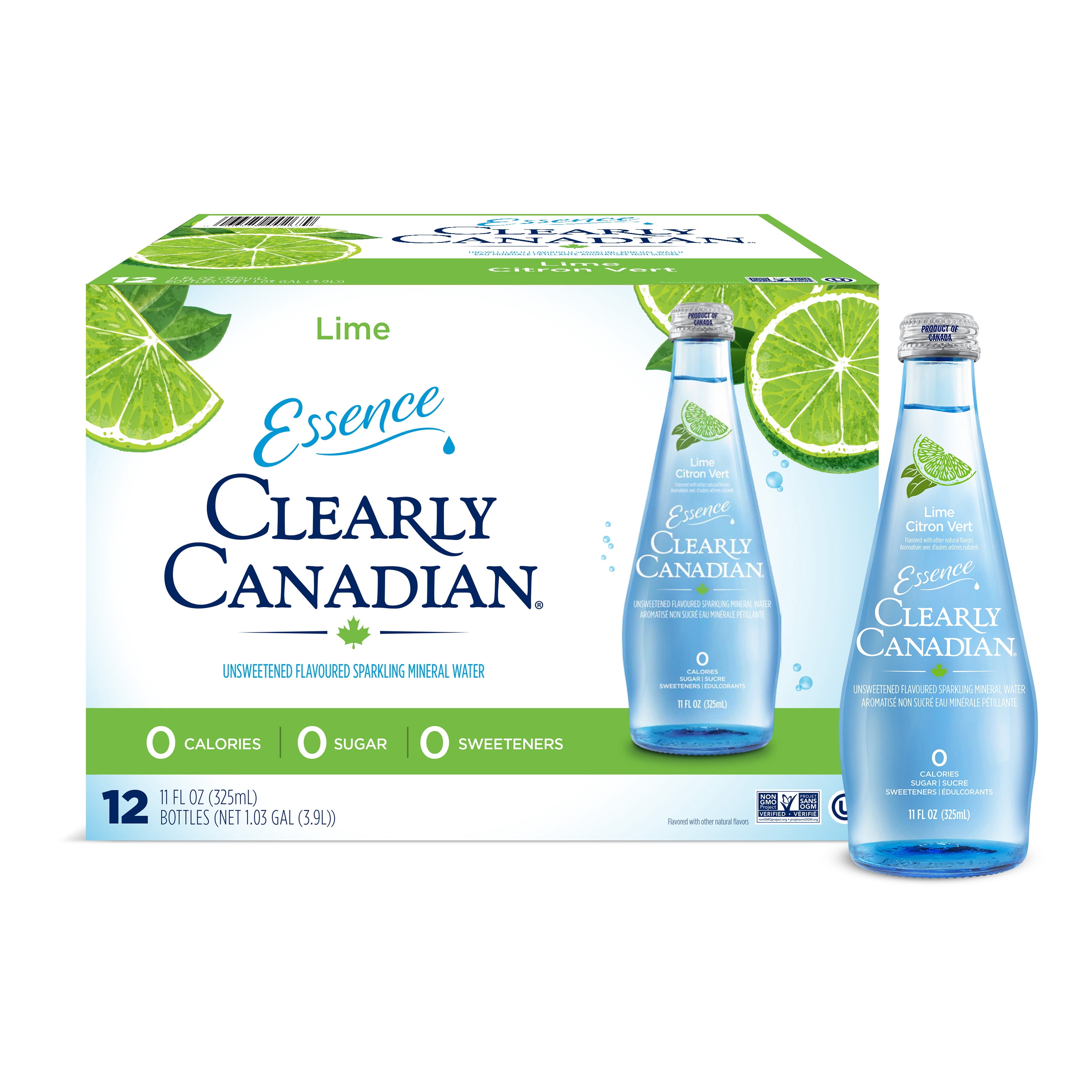 Clearly Canadian Sparkling Mineral Water Lime Essence with No Allergens