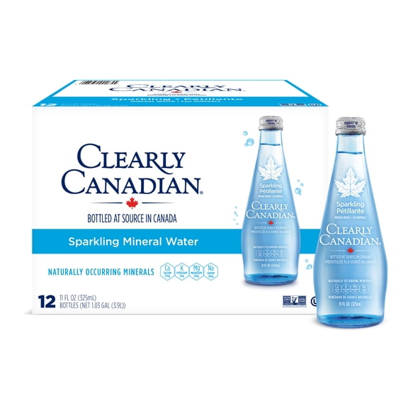 Clearly Canadian Sparkling Mineral Water, 12 Count Pack with No Allergens