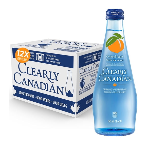 Clearly Canadian Sparkling Orchard Peach Water 11 Fz - Pack Of 12