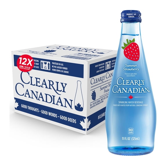 Clearly Canadian Sparkling Summer Strawberry Water 11 Fz - Pack Of 12