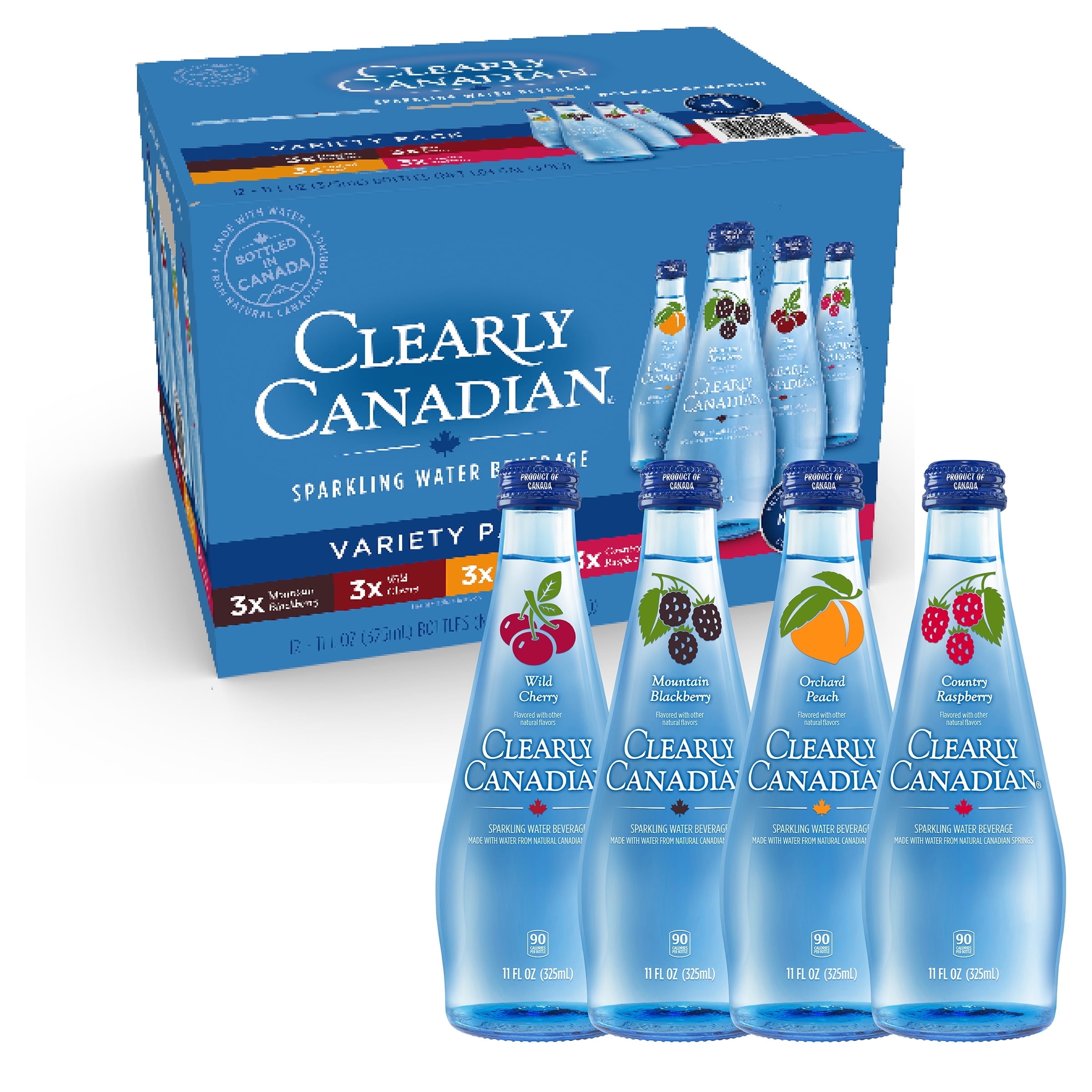 Clearly Canadian Sparkling Water Variety 12 Count, 11 fl oz