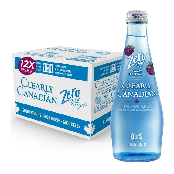 Clearly Canadian Zero Sugar Forest Blackberry Sparkling Water, 12-Pack, 11 fl oz