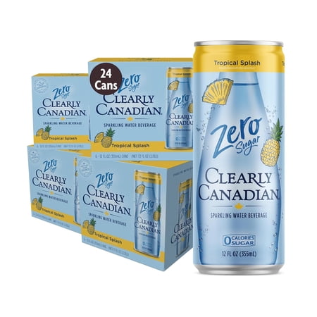 Clearly Canadian Tropical Splash Cans Sparkling Water, 24-Pack (Regular & Zero) – Assorted Flavors & Variety Packs – Refreshingly Pure and Naturally Flavored Carbonated Drink