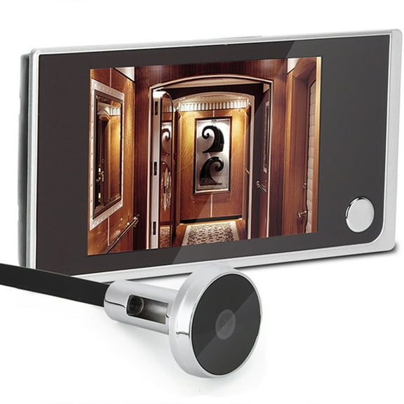 Clearly Display 24 Hours Monitoring Smart Security Camera, 3.5" Digital LCD Electronic Cat Eye 120 Degree Viewer, for Any Door Thickness Shop