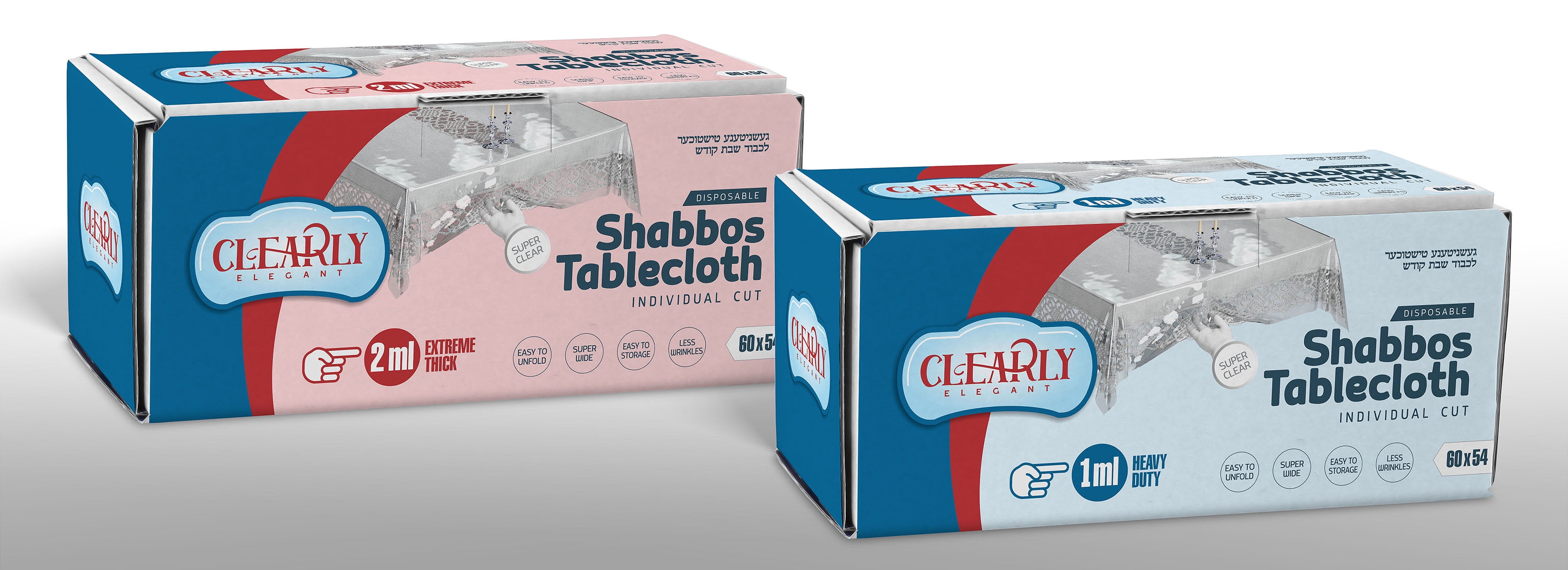 Clearly Elegant Clear Disposable Plastic Table Covers, Pack of 16 Tablecloths, Each Measures 68